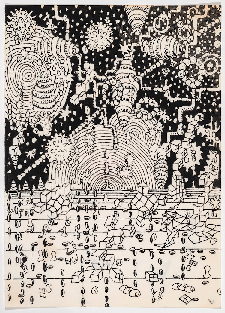 Gary Panter Psychedelic Landscape, 1990 Ink on paper 11 x 8.5 inches