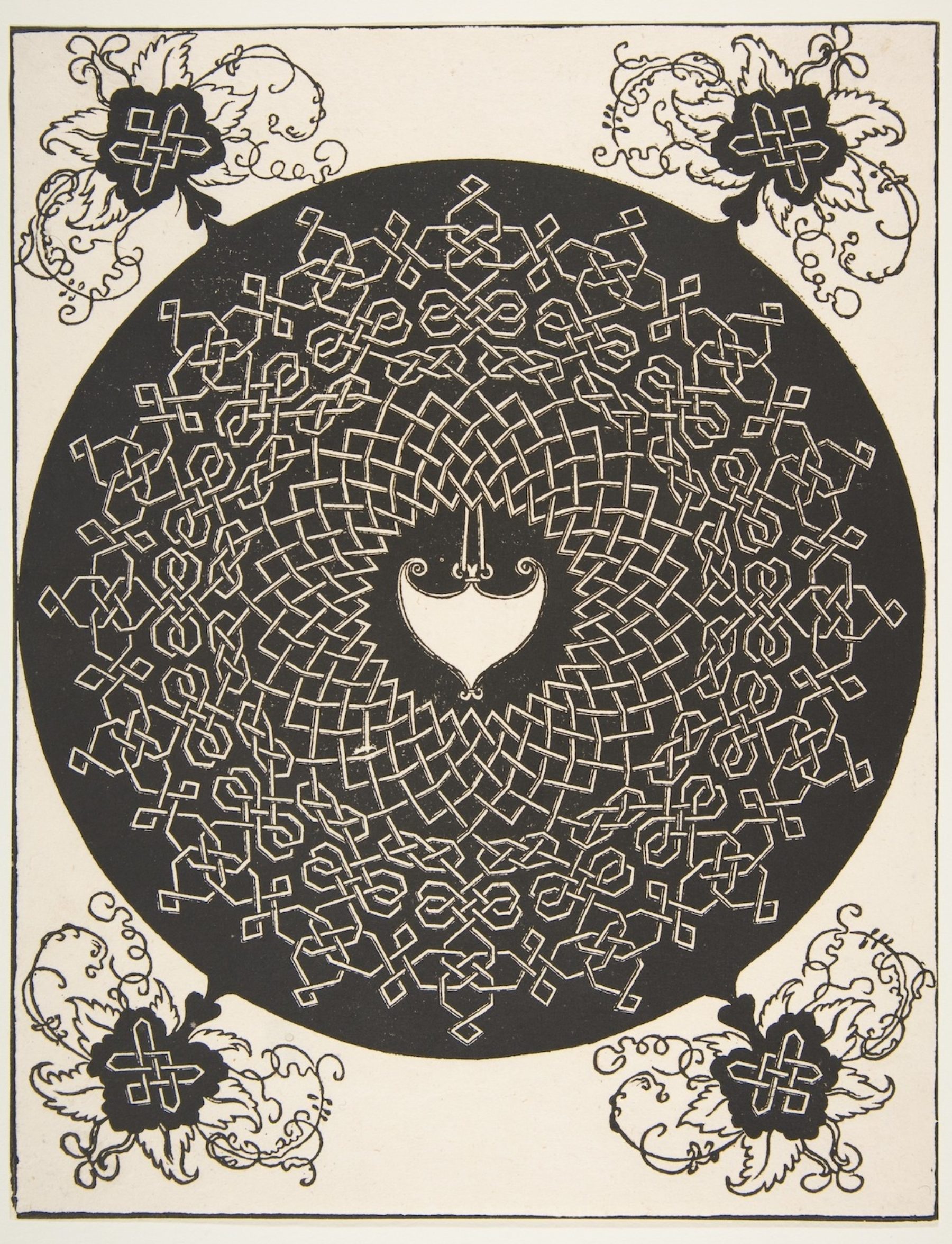 Albrecht Dürer, The First Knot. Interlaced Roundel with an Oblong Panel in its Center, ca. 1521, woodcut, 10 11/16 x 8 3/8 inches (27.1 x 21.2 cm). George Khuner Collection. Bequest of Marianne Khuner, 1984. Courtesy of The Metropolitan Museum of Art