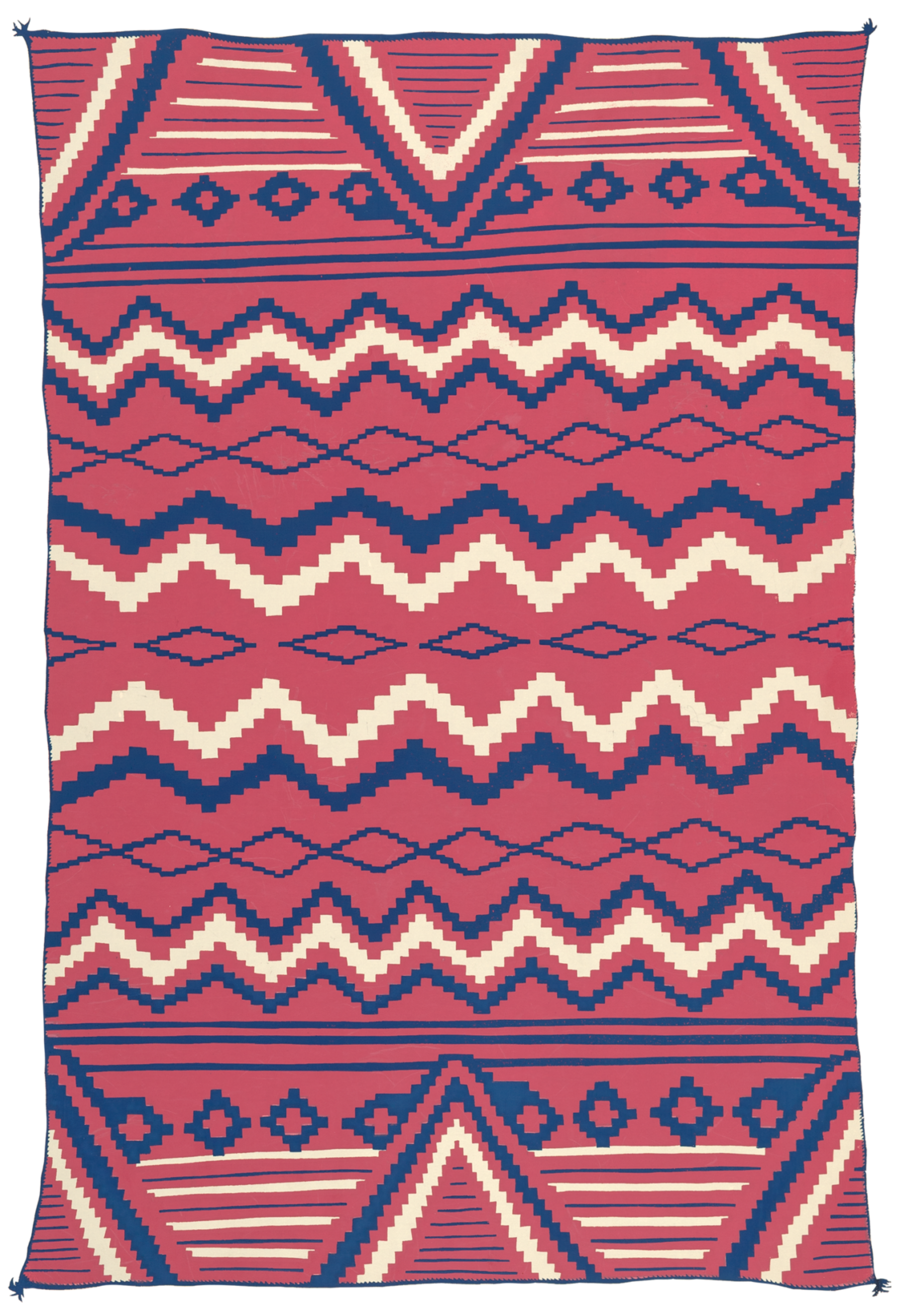 Louie Ewing, Plate 1 (Navajo Blankets), 1940–43. Screenprint, 26 x 20 inches (66.1 x 50.7 cm). National Gallery of Art, Washington, Reba and Dave Williams Collection, Gift of Reba and Dave Williams, 2008.