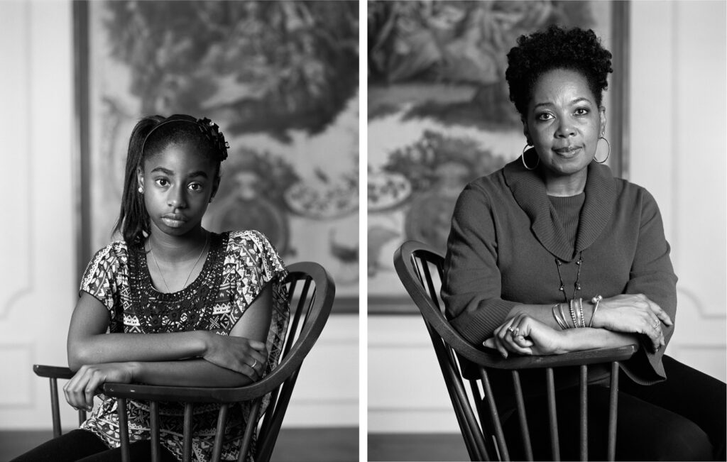Dawoud Bey (American, b. 1953). The Birmingham Project: Taylor Falls and Deborah Hackworth, 2012. Archival pigment prints mounted to dibond, 40 x 64 inches (two separate 40 x 32 inch photographs). © Dawoud Bey. Courtesy of Stephen Daiter Gallery.