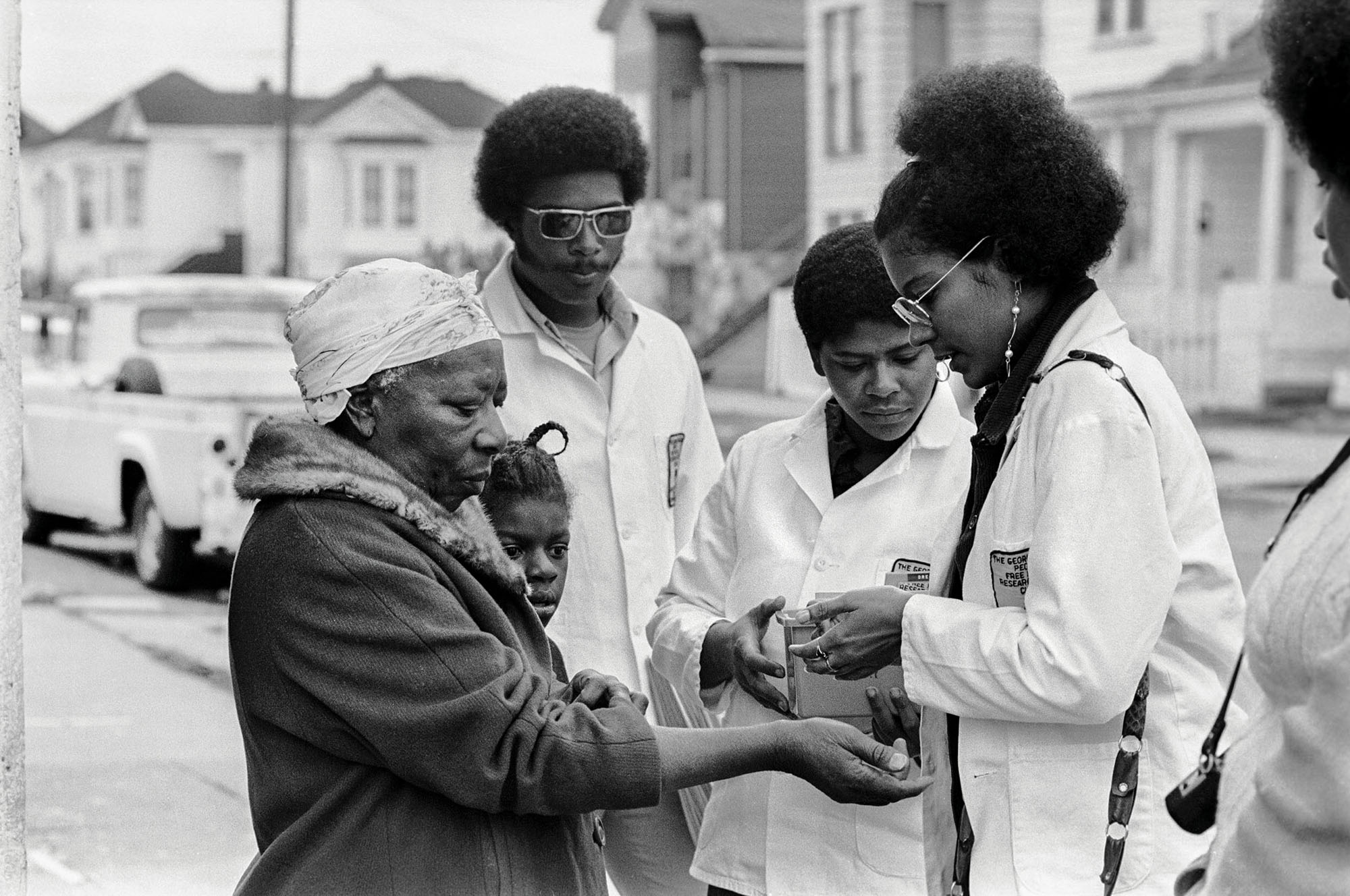 1973 - Oakland, California: Adrienne Humphrey, Sickle cell anemia testing during Bobby Seale