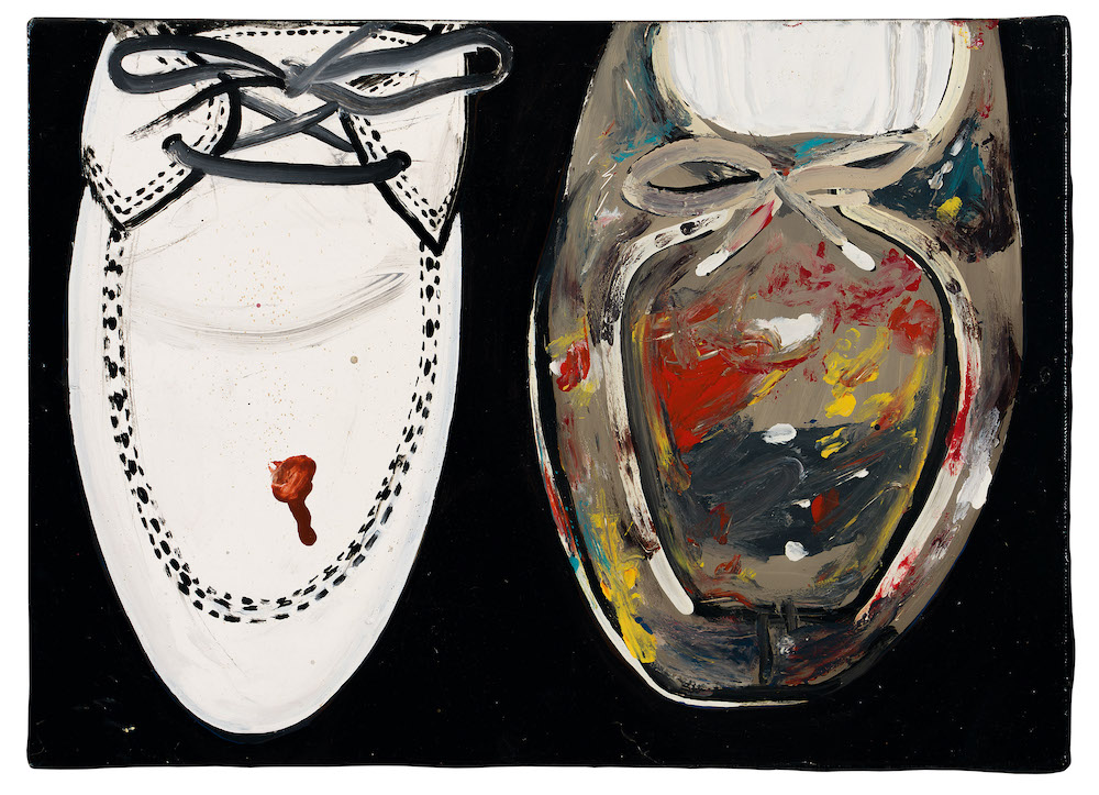 Old Paint Shoe/New Paint Shoe #1 1972 Enamel paint on canvas 11 x 15 in. (27.9 x 38.1 cm) Private collection, courtesy Matthew Marks Gallery, New York