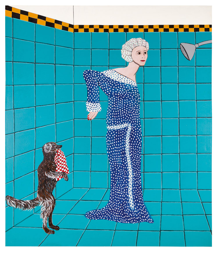 Woman Preparing for a Shower 1975 Enamel paint on canvas 84 x 72 in. (213.4 x 182.9 cm) di Rosa Center for Contemporary Art, Napa