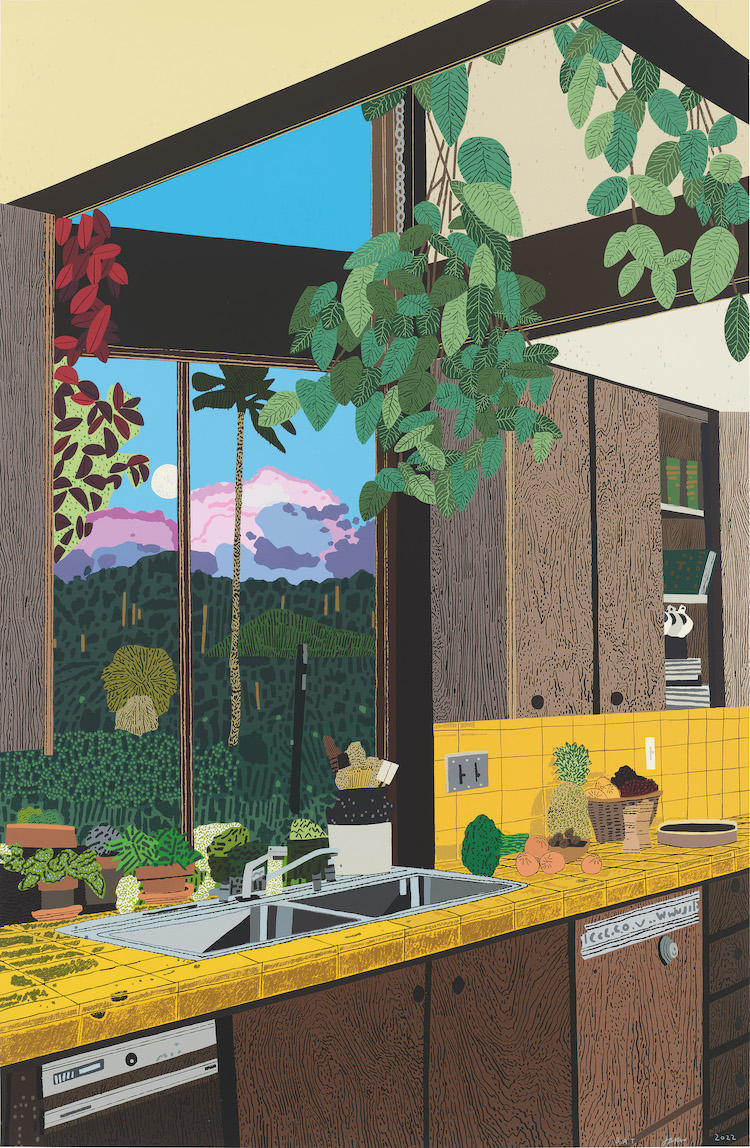 Kitchen Interior, 2022 112-color screen print on Rising Museum Board 48 1/4 x 31 3/4 inches 122.6 x 80 cm Edition of 60 + 14 AP Signed, dated, and numbered with both publishers