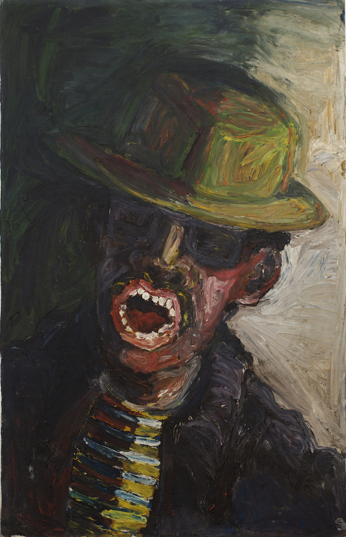 Self Portrait, 1966. Acrylic on canvas, 45 × 29 in. Collection of John and Gina Wasson. © Mike Henderson. Courtesy of the artist and Haines Gallery.