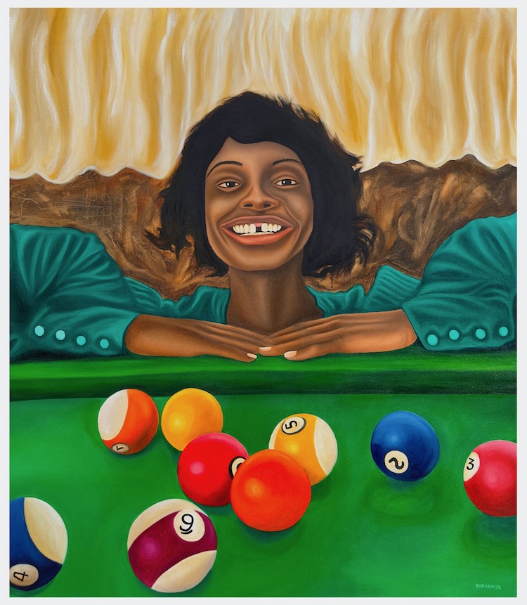 Pool Table, 2023 Acrylic on canvas 59 x 51 in