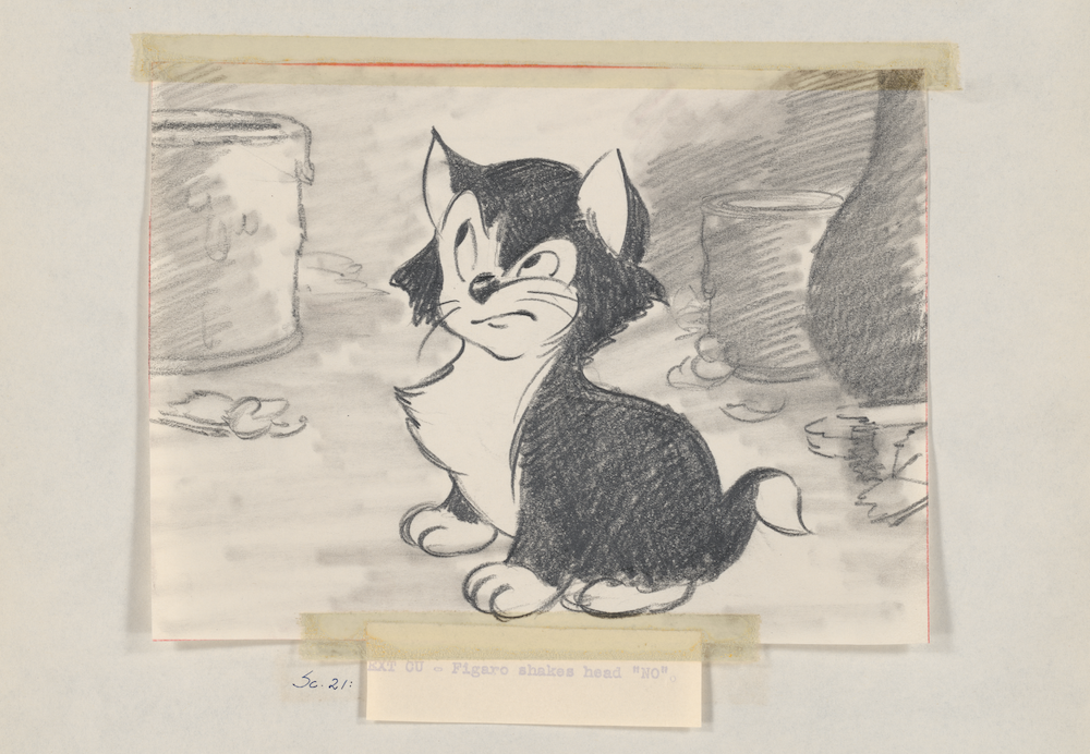 Disney Studio Artist Concept art Figaro in Pinocchio (1940) Reproduction of original Courtesy of the Walt Disney Animation Research Library, © Disney