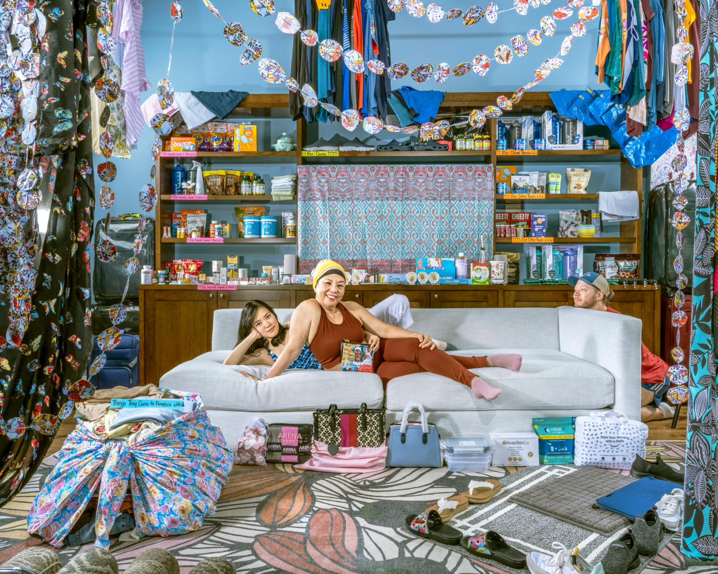 Leonard Suryajaya, Mom and Everything She Bought in America, 2022. Archival pigment print, 40 x 50 inches.