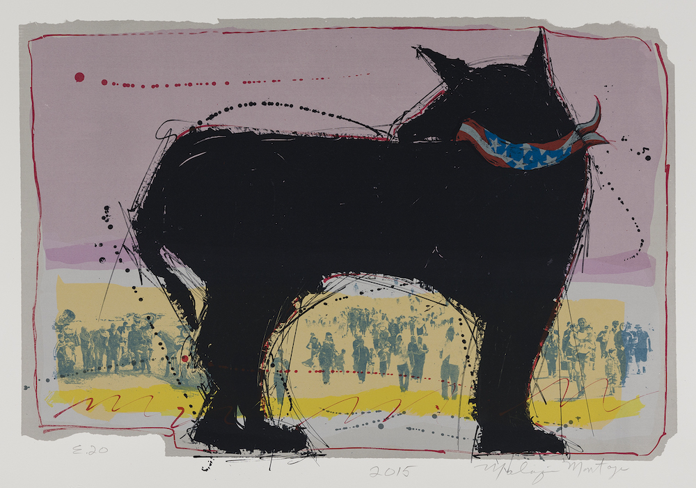 Trump Dog, 2015. Screenprint on paper, 22 1/8 x 30 in. Courtesy of the artist. Photo: Muzi Rowe.