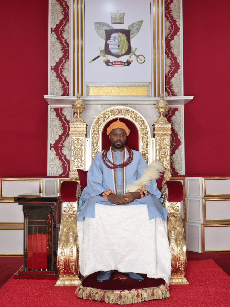 George Osodi HRM Ogiame Atuwatse III, The Olu of Warri, 2022. From the series Nigerian Monarchs Digital C-print on paper 160 × 120 Courtesy of George Osodi and TAFETA