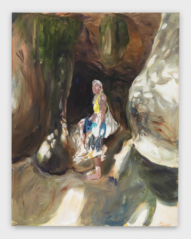 Entering the cave, 2023 Oil on linen 91 × 721⁄4 inches