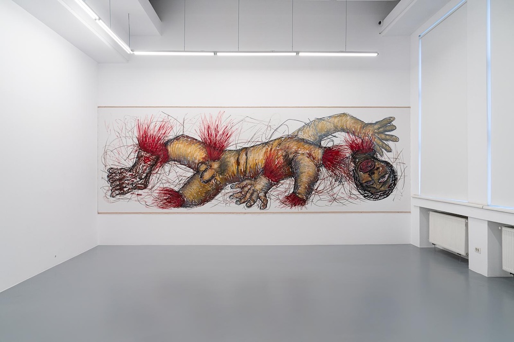 Dumitru Gorzo, THE PROBLEMS OF PAINTING, 2025 Oil on canvas 210 x 640 cm. Courtesy of Ars Monitor Gallery