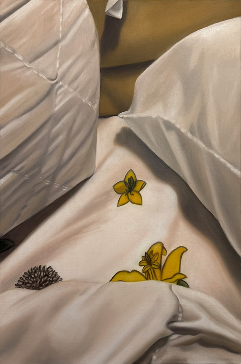 Cait, Porter, Pillows with Floral Sheet, 2025