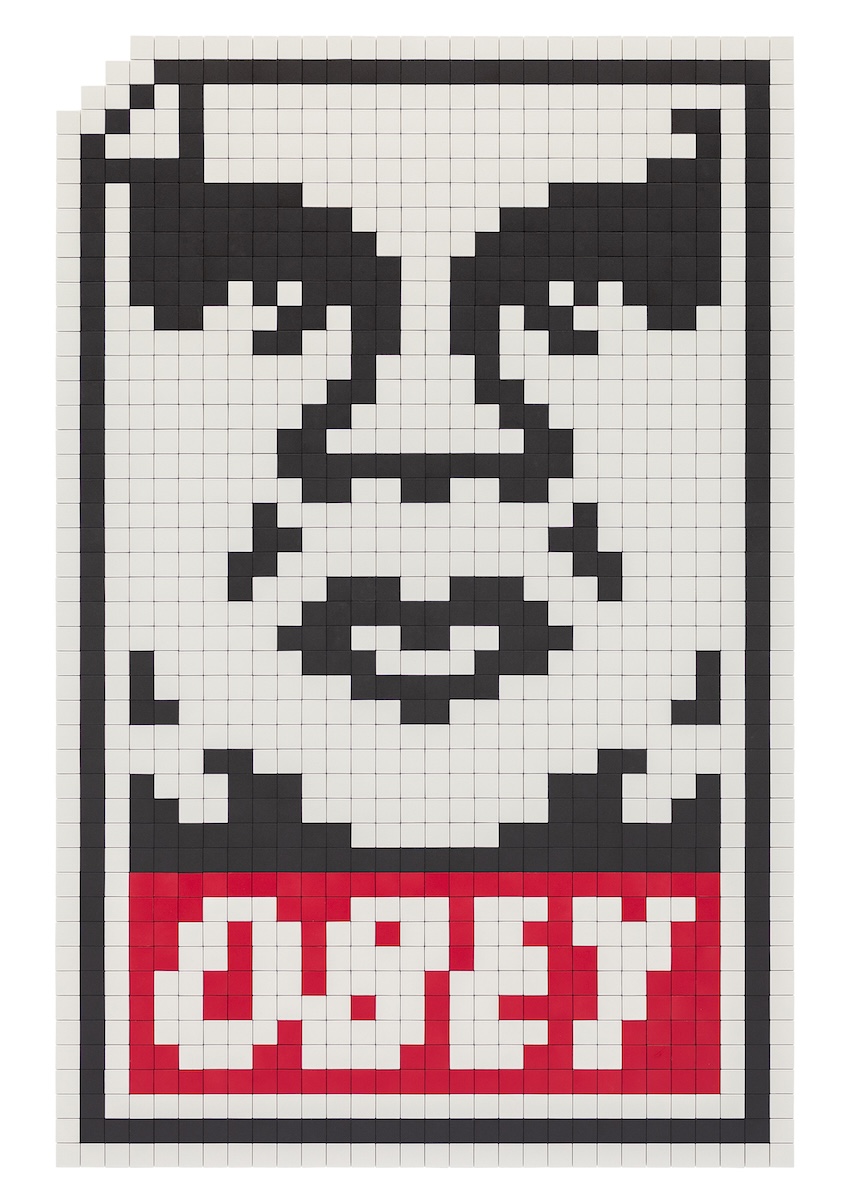 Photograph courtesy of Invader // Artworks © Shepard Fairey, Damien Hirst, Invader