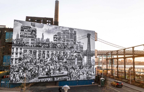 JR Unveils Massive "The Chronicles of New York City" Mural in Brooklyn
