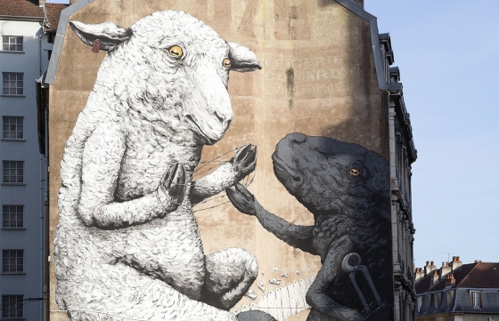 Ericailcane Paints Anarchist Sheep in Besançon