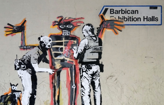 Banksy Gives a Nod to Jean-Michel Basquiat Ahead of "Basquiat Boom for Real" at Barbican in London