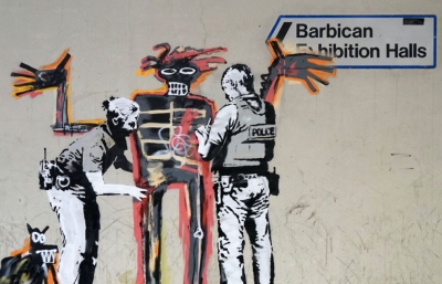 Banksy Gives a Nod to Jean-Michel Basquiat Ahead of "Basquiat Boom for Real" at Barbican in London image