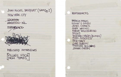The time that Basquiat's Resume Sold for $50,000 image