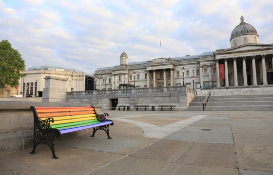 Paul Insect Places Rainbow Benches Around Empty Central London