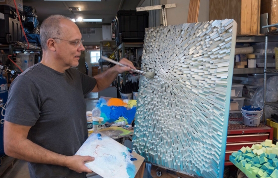 Bending the Lines: Gil Bruvel Explores Texture and Material @ Laura Rathe Fine Art, Houston