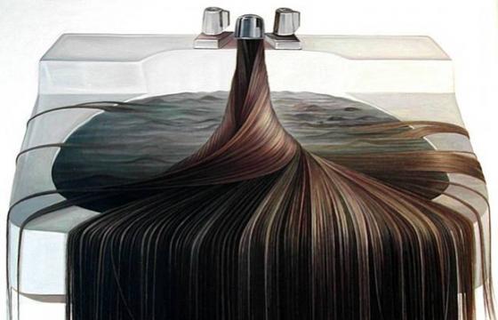 Hair Drawings and Installations by Hong Chun Zhang