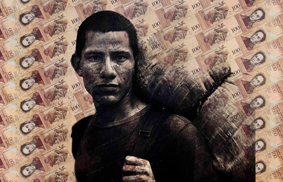 Felipe Jácome's Banknote Prints of Venezuelan Migrants