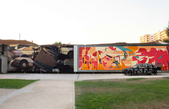Zoer's Surreal, Automotive-Inspired Installation and Mural "Electrolytes"