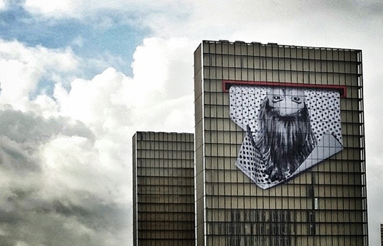 JR’s largest mural yet on the National Library of France