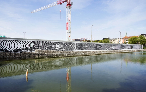 "Seismic Wave" a 100 Meter Long Mural by Carl Krull